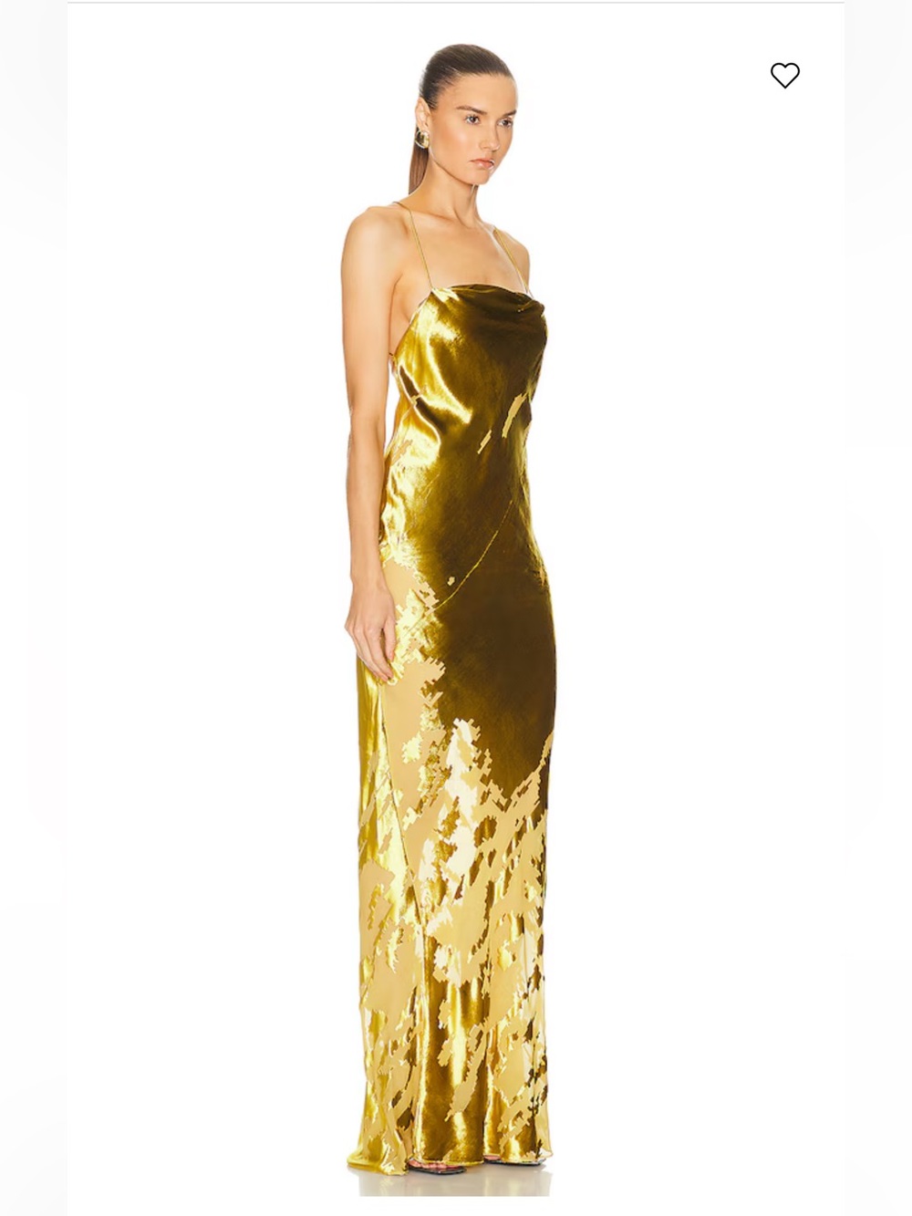THE SEI Cowl Bias Gown Burnout Velvet Luxe Shimmer Maxi Dress 10 - Picture 2 of 9